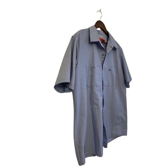 Red Kap Men's Industrial Work Shirt, blue Regular Fit, Short Sleeve - Picture 3 of 8